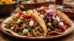 Tacos con verduras y salsa fresca
